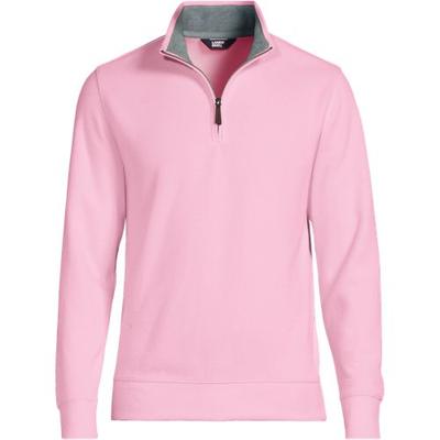 Tall Brushed Rib Half Zip Jumper, Men, size: 38-40, big and tall, Pink, Cotton, by Lands' End