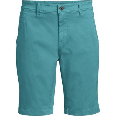 Stretch Chino Shorts, Slim Fit, Men, size: 36, regular, Green, Cotton-blend, by Lands' End