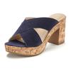 Pantolette LASCANA, Damen, Gr. 38, blau, Obermaterial: 100% Ziegenleder. Futter: 100% Synthetik. Decksohle: 100% Ziegenleder. Laufsohle: 100% Synthetik, unifarben, Veloursleder, modisch, Schuhe Pantolette, Mule, Sandale, offener Schuh aus Leder mit...