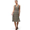 Midikleid ZERO "zero Midikleid mit Zickzackmuster", Damen, Gr. 44, Normalgrößen, beige (beigeschwarz), Single Jersey, Obermaterial: 95% Viskose, 5% Elastan. Ärmelfutter: ohne Futter., bedruckt, casual, figurbetont kurz, V-Ausschnitt, ohne Ärmel,...