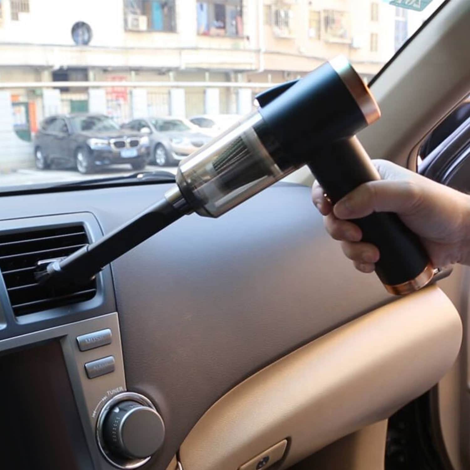 Cordless Handheld Vacuum Cleaner with LED Light, Rechargeable Portable Car and Home Dust Remover - 6.6" x 4.3" x 2.2"