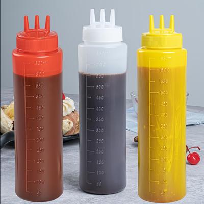 TEMU 3pcs 650ml Squeeze Bottles - Versatile 3-hole Design For Sauces, Dressings & - Bbqs, Outdoor Camping & Picnics - Durable Plastic, Hand Wash Only - Essential Kitchen Accessories Image