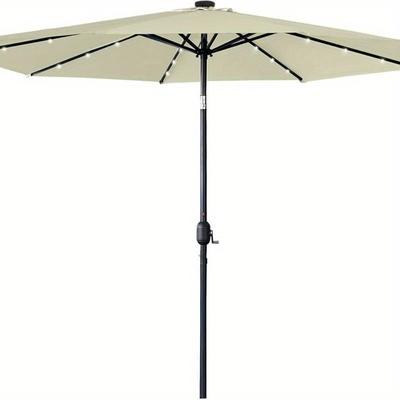 TEMU Parasol Aluminum With Hand Crank Uv Protection 40+ Cantilever Parasol Beach Umbrella For Garden, Balcony, Terrace Image