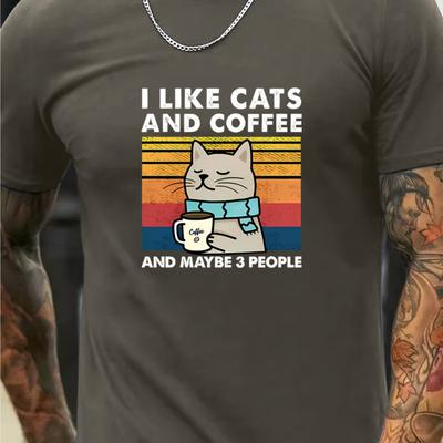 TEMU I Like Cats And Tee Shirt, Tees For Men, Casual Short Sleeve T-shirt For Summer Image