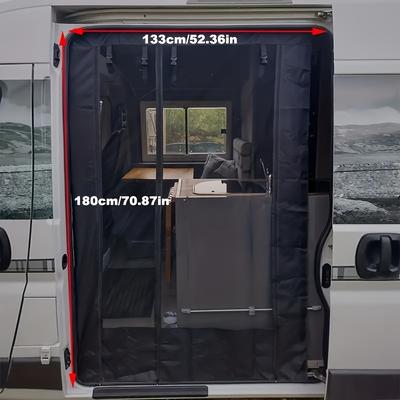 TEMU Rv Net - Durable Mesh Insect Screen For Side Door, No Tools Needed, Fits Most Vehicles, Black Insect Protection For Camping & Travel, Protection | Screen | Screen Image