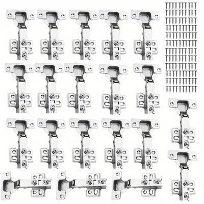 TEMU 20 Hinges, Kitchen Cabinet Door Hinges, Door Drawer Hinges, Total 20 Soft Close 35 Image