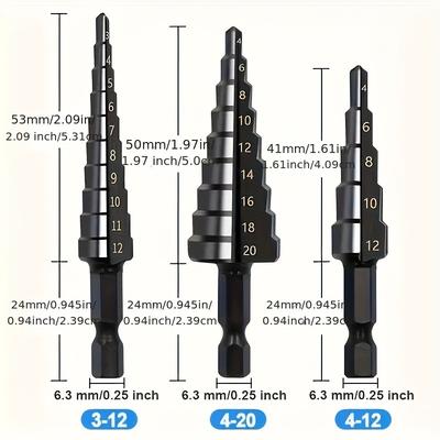 TEMU 3pcs Titanium-coated Steel Set - & -, For Carpentry & Image