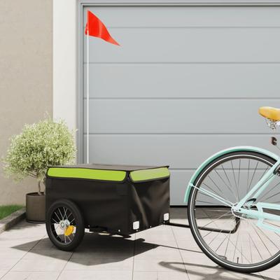 TEMU Heavy-duty Bike Cargo Trailer With 66lbs Capacity - Sturdy , Includes Tow Bar - Heavy - Green & Black Image