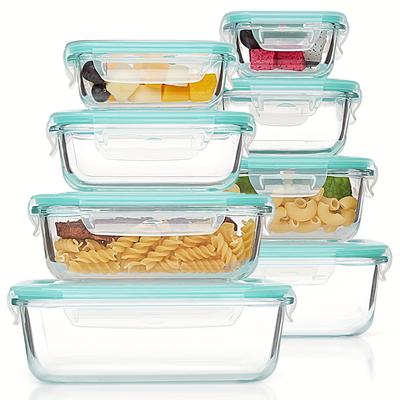 TEMU 8pcs Airtight Glass Food Storage Containers With Leak-proof Lids - Meal Prep, Bento Boxes, Microwave, Oven & Dishwasher - Ideal For Salads, Fruits, Vegetables | Durable, Reusable, Flip- Image