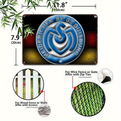 "TEMU [2d Flat] Sv 02 Duisburg Metal Tin Sign - Vintage-inspired Wall Art For Man Cave, Bar, Cafe, Or Garage Decor, 8"x12", Iron Material, Perfect Gift For Sports Fans," Image