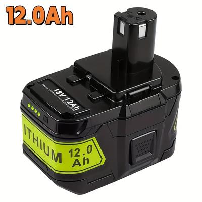 TEMU 1pc 18v 12000mah Lithium-ion Battery, Rechargeable 18650 Tool , , , P104, P105, P107, P108, P109 Image