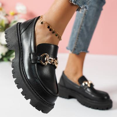 TEMU Women's Fashionable Black Slip-on Sneakers With Accents - Stylish Platform Shoes For Casual Attire, , Rubber Sole, | Trendy Casual Shoes | Rubber Sole Sneakers Image
