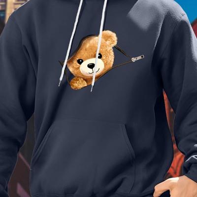 TEMU Men's Casual And Cozy Hoodies, Trendy Long Sleeve Hooded Sweatshirt, Casual Top For Autumn Winter Image