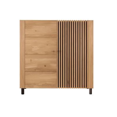 Massivholz »Ascona« Highboard I 140x140x45 cm / mit Inlay Anthrazitglas Image