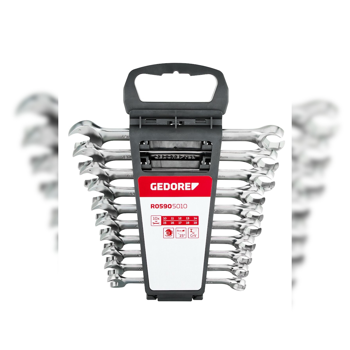 GEDORE red Ringratschenmaulschlüssel offen 10-19 mm 10-teilig, R05905010 Image
