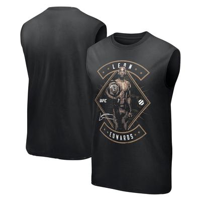 UFC Leon Edwards Champion Pose Tank – Schwarz – Herren Image