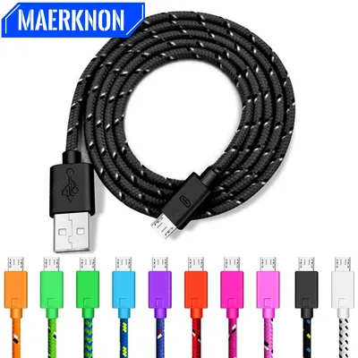 2.4A Micro USB Cable Fast Charging Nylon Braided Data Sync Cord Mobile Phone Charge Wire For Samsung Xiaom Huawei Microusb Cable
