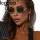 Luxury Brand Designer Small Square Women's Sunglasses Metal Half Frame Floating Rimless Lens Sunglasses Woman Vintage Shades