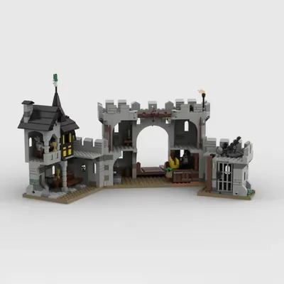 MOC-Bausteine-Spielzeug, mittelalterliches Black Hawk Castle-Modell, 888-teiliges kreatives Image