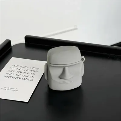 Asea Niche Instagram Retro-Steinstatue, geeignet für AirPods Pro 2, Kopfhörerhülle, Apple 2./3. Generation, kabelloses Bluetooth Image