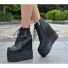 15CM Sky-high Plattform Plattform Schuhe Herbst und Winter Ultra-high Heels frauen Kurze Stiefel Innen erhöhen Keil Heels q