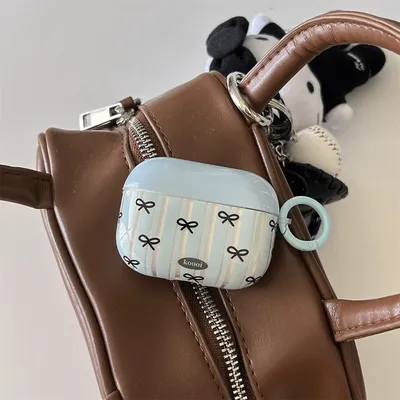 Koreanische ins gestreifte Schleife geeignet für Apple Airpods Pro 1, 2, 3 Kopfhörer hülle Schutzhülle Image