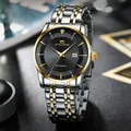 2024 Luxus Herren uhr Business-Stil Edelstahl 43mm Gold schwarz glühen Mode Kalender Freizeit 3bar wasserdichte Armbanduhr