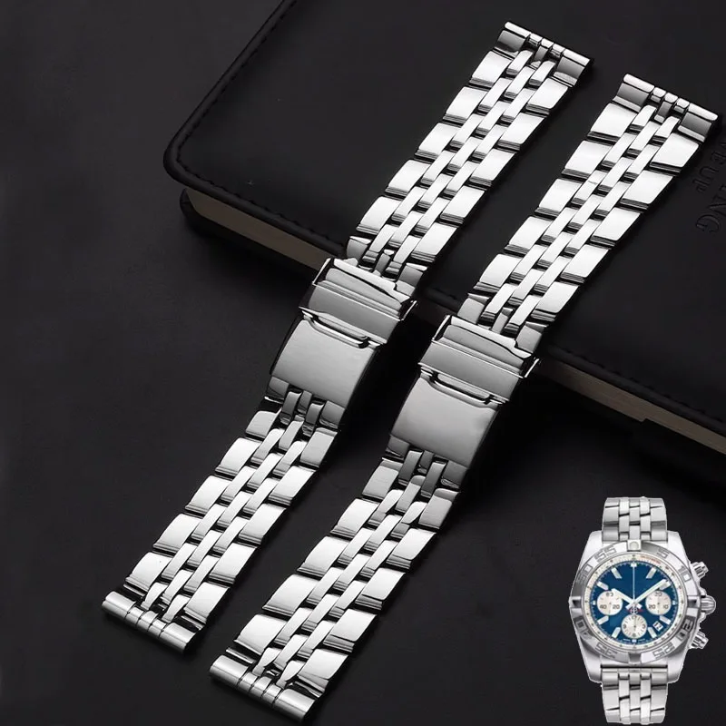 Massives Edelstahl-Armband, 20 mm, 22 mm, 24 mm, Armband für Breitling-Uhr für AVENGER NAVITIMER SUPEROCEAN-Uhrenkette Image
