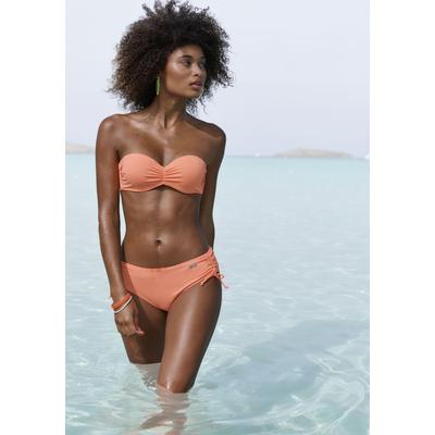 Bandeau-Bikini-Top VENICE BEACH "Lucky", Damen, Gr. 34, Cup C, rot (lachs), Recycling-Polyamid, Strukturmuster, Bikini-Oberteile, aus gerippter Strukturware Image