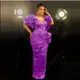 2025 Applique Customized Prom Dresses Beaded Plus Size with Sleeve Ruffle Sweetheart Party Gowns Aso Ebi Mermaid Evening Dress