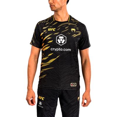 UFC Fusion by Venum Fight Night Dry-Tech T-Shirt - Schwarz/Gold - Herren Image