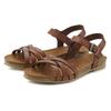 Sandale LASCANA "Sandalette, Sommerschuh", Damen, Gr. 41, braun, Obermaterial: 100% Rindsleder. Decksohle: 100% Rindsleder. Laufsohle: 100% Synthetik, unifarben, casual, Schuhe Riemchensandale, aus Leder mit komfortablem Korkfußbett