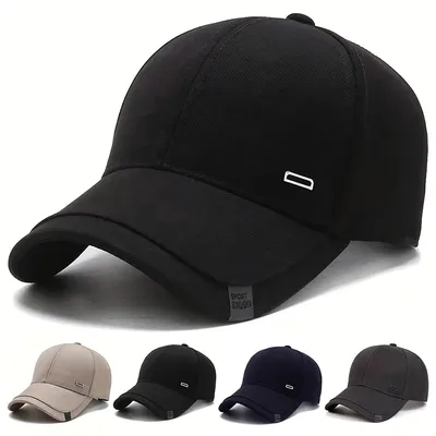Unisex Square Silver Buckle Label Baseball Caps Spring and Autumn Outdoor Adjustable Casual Hats Hip Hop Cap Sunscreen Hat
