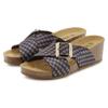 Pantolette VIVANCE "Sandale, Mule, offener Schuh", Damen, Gr. 41, schwarz (schwarz, lila), Obermaterial: 100% Synthetik. Futter: 100% Textilmaterial. Decksohle: 100% Rindsleder. Laufsohle: 100% Synthetik, bedruckt, modisch, Schuhe, mit...
