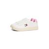 Plateausneaker TOMMY JEANS "ARCHIVE' 98", Damen, Gr. 38, rosa (ecru, rosa), Nappaleder, Textil, sportlich, Schuhe, Freizeitschuh, Halbschuh, Schnürschuh, Kontrastbesatz an der Ferse