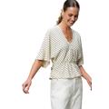 Klassische Bluse ZERO "zero Damen Bluse gestreift mit Fledermausärmeln", Damen, Gr. 44, schwarz-weiß (creamschwarz), Web, Obermaterial: 63% Polyacryl, 37% Polyamid. Ärmelfutter: ohne Futter., gestreift, casual, figurbetont kurz, V-Ausschnitt,...