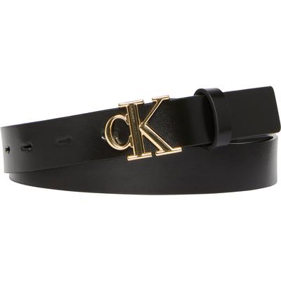 Ledergürtel CALVIN KLEIN JEANS "Monogram Plaque Buckle 25MM", Damen, Gr. 80, schwarz, Rindsleder, unifarben, casual, Gürtel Image