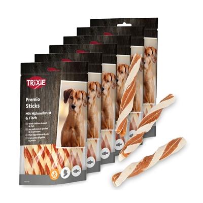 6x Trixie PREMIO Fish Chicken Sticks, Hundeleckerli mit Hühnerbrust und Fisch, 80g Image