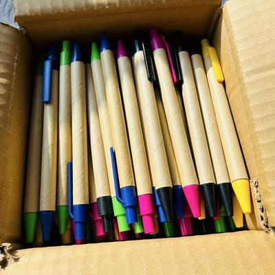 TEMU 100pcs Ballpoint Pens Medium Point (1mm) Retractable Pens Click Pens For Notebook Office School Supplies Blue Ink Image