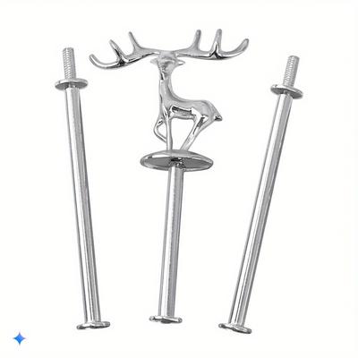 TEMU Alloy Deer-shaped Cake Stand Holder Fruit Plate Stand Fitting Hardware Rod, Elegant Tiered Serving Rack For Party, Wedding, Afternoon Tea Display Image