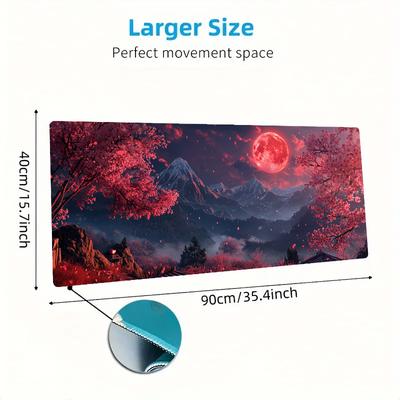 TEMU 1pc Red Mouse Pad, Desk Mat For Laptop , Image
