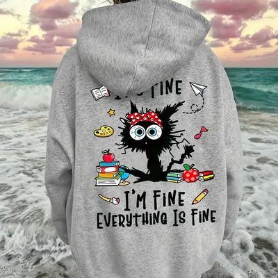 TEMU Patterned Hoodie With Drawstrings, Casual Sports Sweatshirt Suitable For Winter And Autumn, Women's Clothing. Image