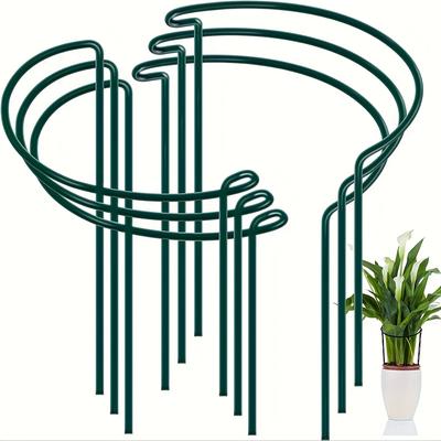 "TEMU 6pcs Metal Garden Support Stakes - Plant Cages For , Monstera, Tomato & Hydrangea - Outdoor Supports, 9.8" W X 15.7" H," Image