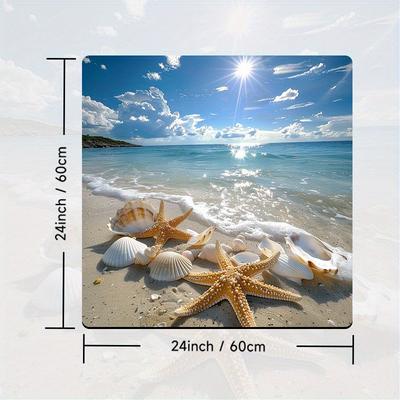 TEMU 1pc, A Beautiful Beach Scene Pattern3 Washer And Dryer Mat, Washing Machine Dust Cover Mat, Kitchen Accessories, Non-slip, For Laundry Bathroom Home Decor, Room Decor Image