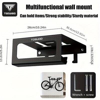TEMU Tonsood Heavy-duty Bike Wall Mount - Space-saving, , Ideal For Bikes Storage, Thanksgiving & New Year's Display, Stainless Steel, Bike Display Rack||sturdy Construction, Bicycle Accessories Image