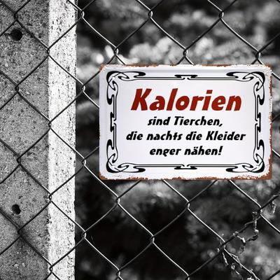 "TEMU 1pc Art Iron Metal Sign, 8x12inch, "kalorien Sind Tierchen" Humorous Quote, Vertical Oblong Shape, Home Kitchen Wall Decor" Image