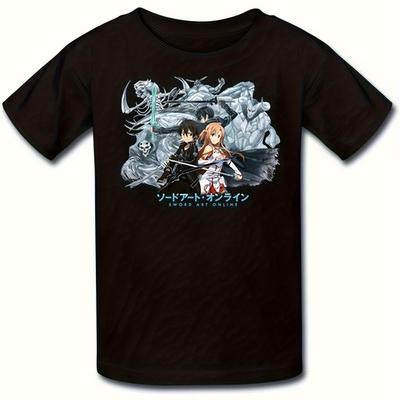 TEMU Men's Anime Graphic T-shirt - Black Cotton Tee With Vibrant , Short Sleeve Round Neck Casual Shirt For Wear, Machine Washable Regular Fit, Anime Clothes Image