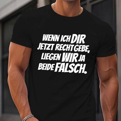 TEMU Men's Summer Short Sleeve T-shirt With A Fun German Saying Image
