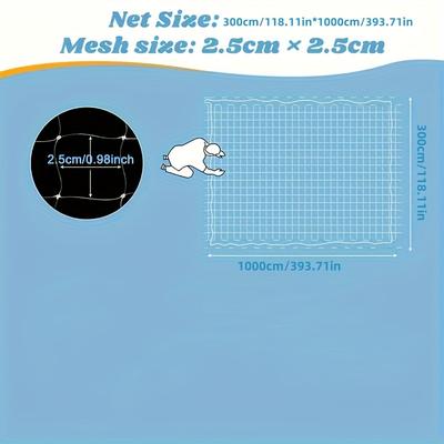 TEMU Outdoor Vegetable And -proof Net, X 10m, Transparent Mesh Netting For Windows, Patios, Indoor And Outdoor Cat Nets, Fruit Tree Netting Cover, Pond Tree Blocking Net, Household Netting Image