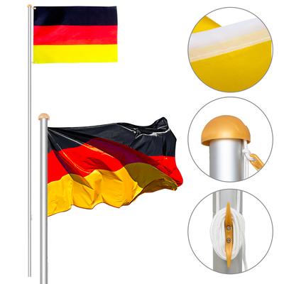 TEMU Flagpole 6.50m Aluminium Cable German Flag Flagpole Mast Ground Sleeve Flag Flagpole Image